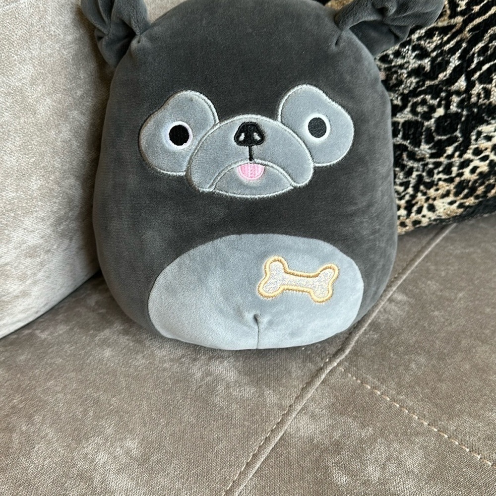 Squishmallows Gray Plush Dog
